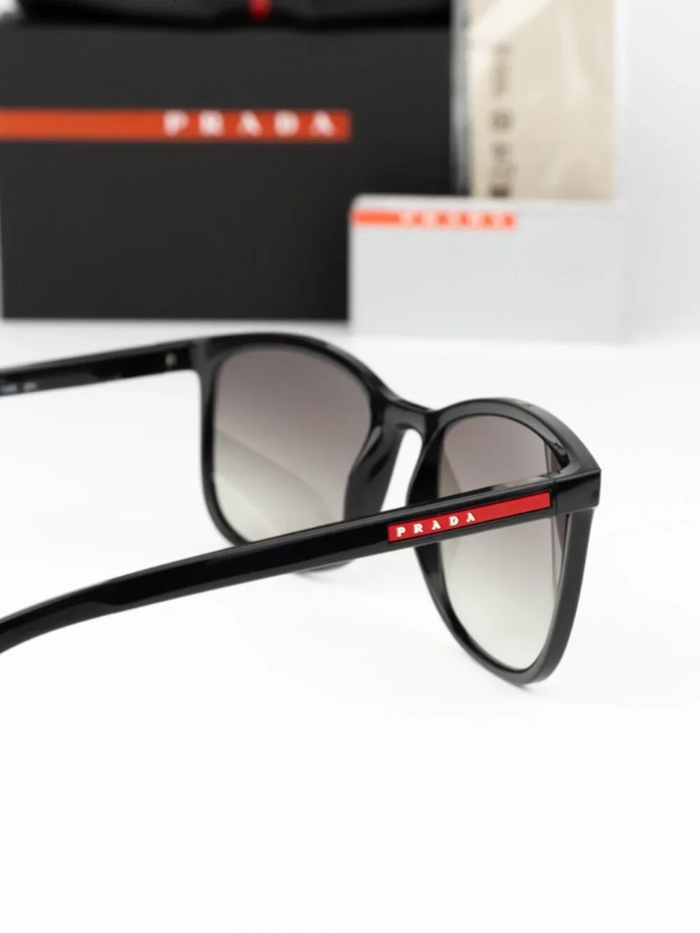 Prada Linea Rossa Men Sunglasses Black Grey Gradient Square PSA08S 1AB0A7 NEW